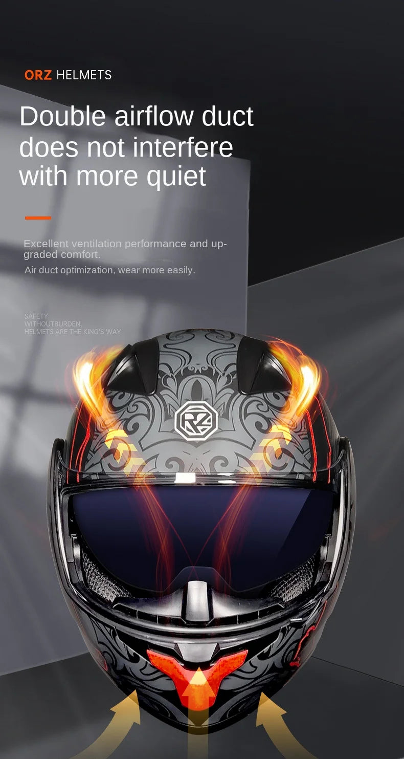 professional motorcycle sports flip helmet