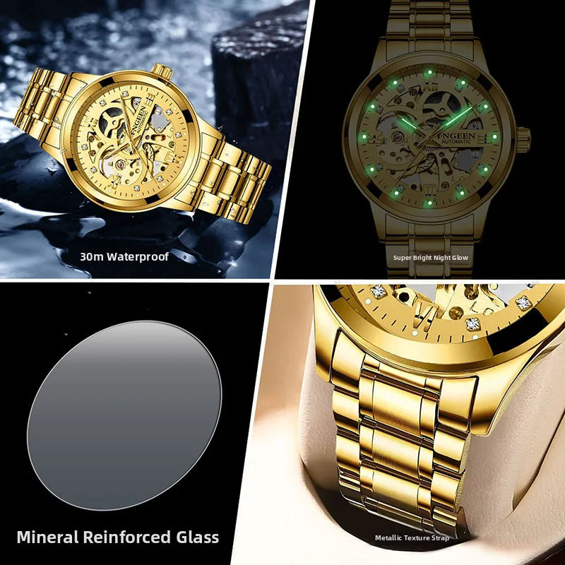 Casual Business Skeleton Automatic Watch for Man