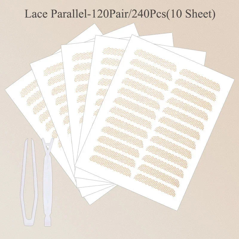 Lace Mesh Olive-shaped Eyelid Paste-shaped Invisible Double Fold Eyelid Shadow Tape Sticker Beauty Makeup Eyelid Tool 180-480Pcs