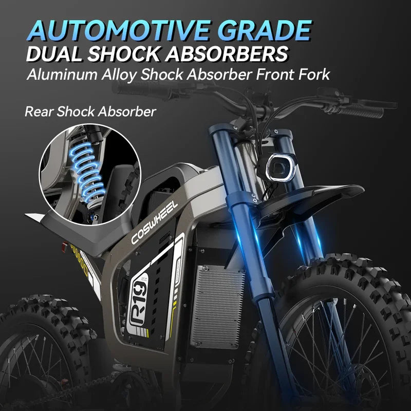COSWHEEL R19 Electric motorcycle 9000W 72V 40ah 96km/h Lithium Battery Adult Mountain Ebike Electric Motorcycle