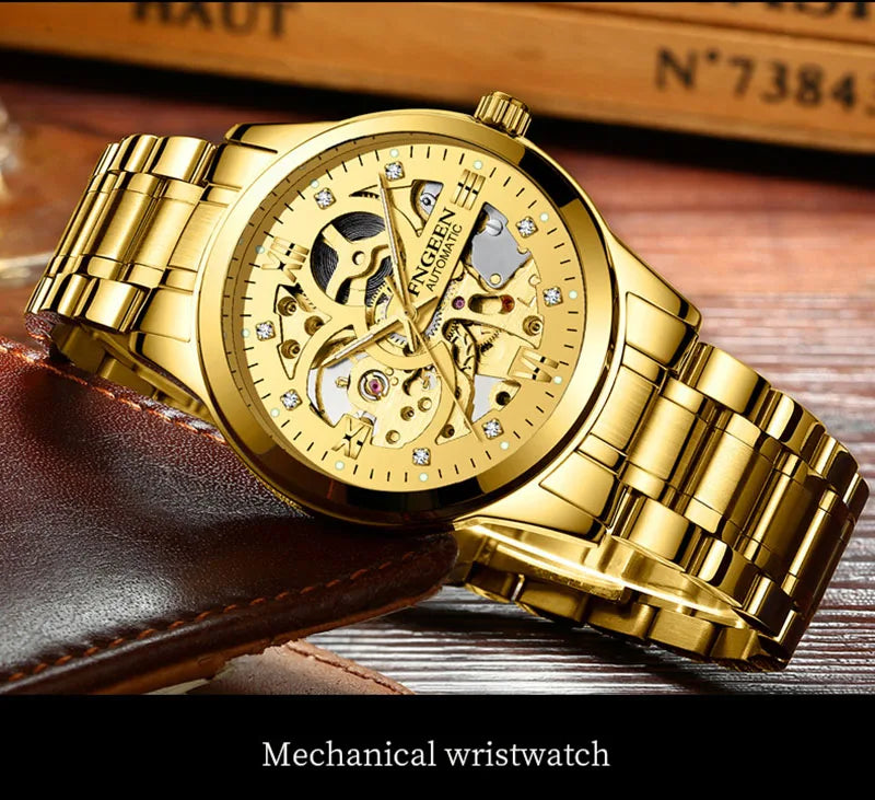Casual Business Skeleton Automatic Watch for Man