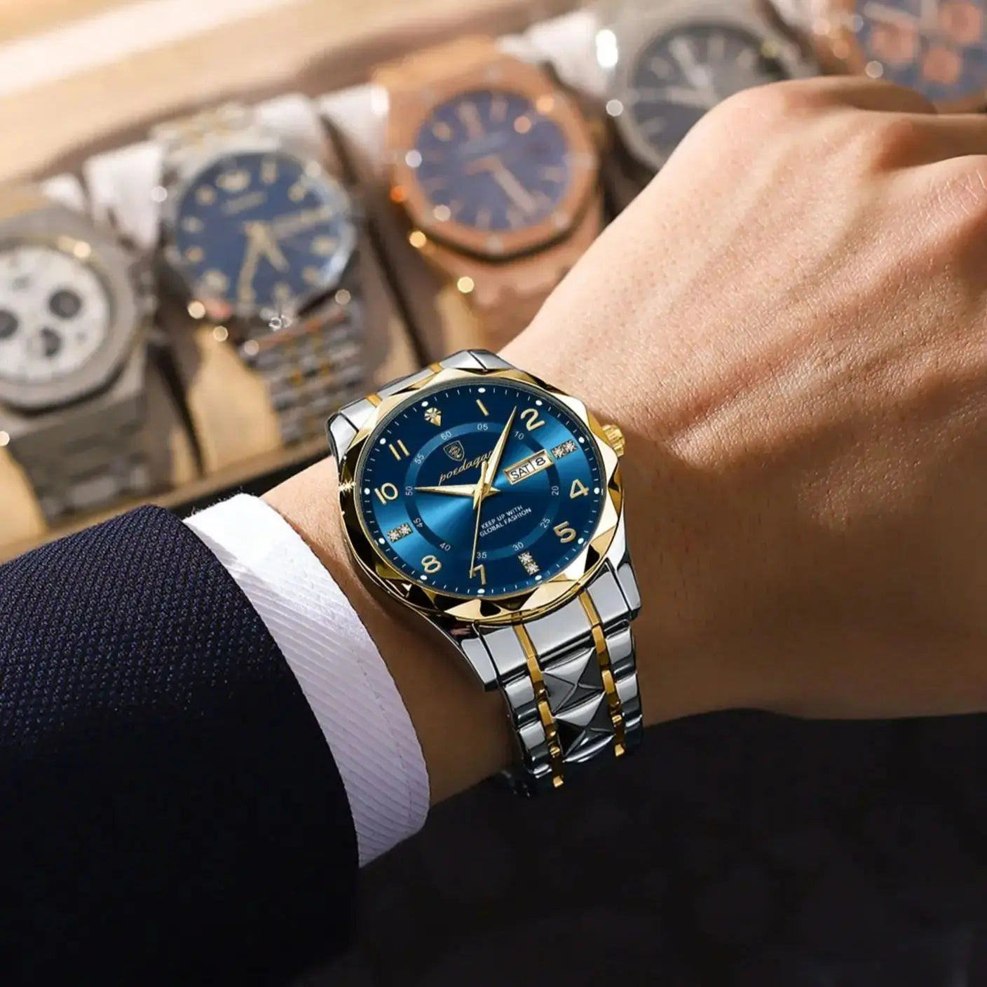 POEDAGAR Top Business Men Quartz Watch