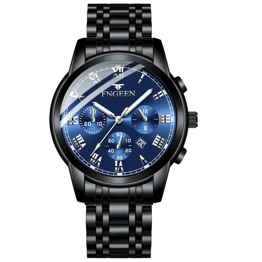 FNGEEN Hot Men Watches Top Brand Luxury Waterproof Date Clock