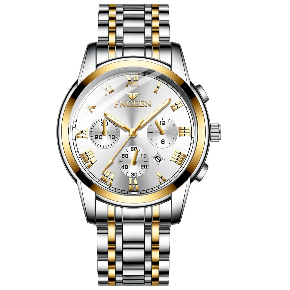 FNGEEN Hot Men Watches Top Brand Luxury Waterproof Date Clock