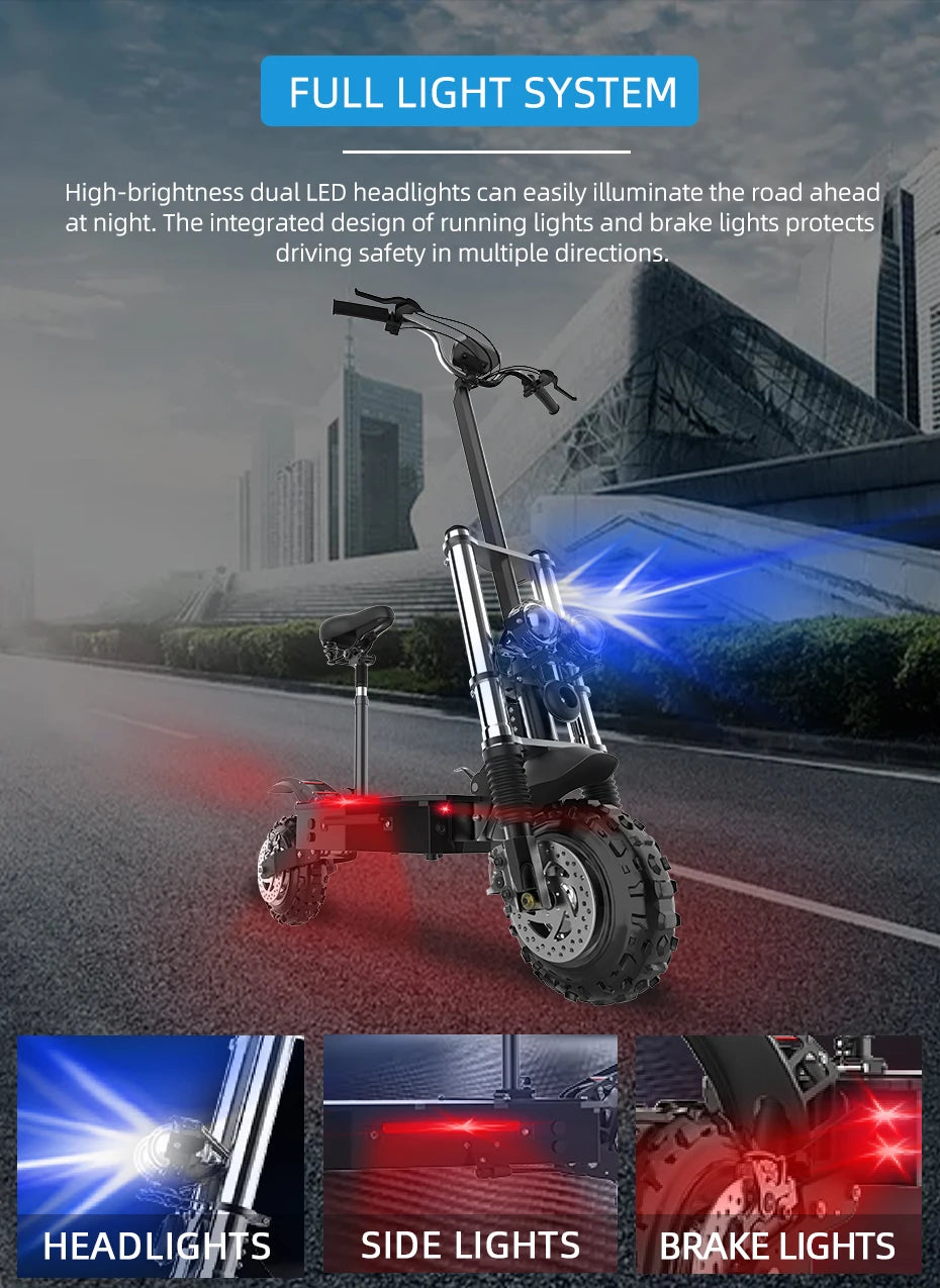 6000W Electric Scooter for Adults 85KM/H Max Speed Dual Motor