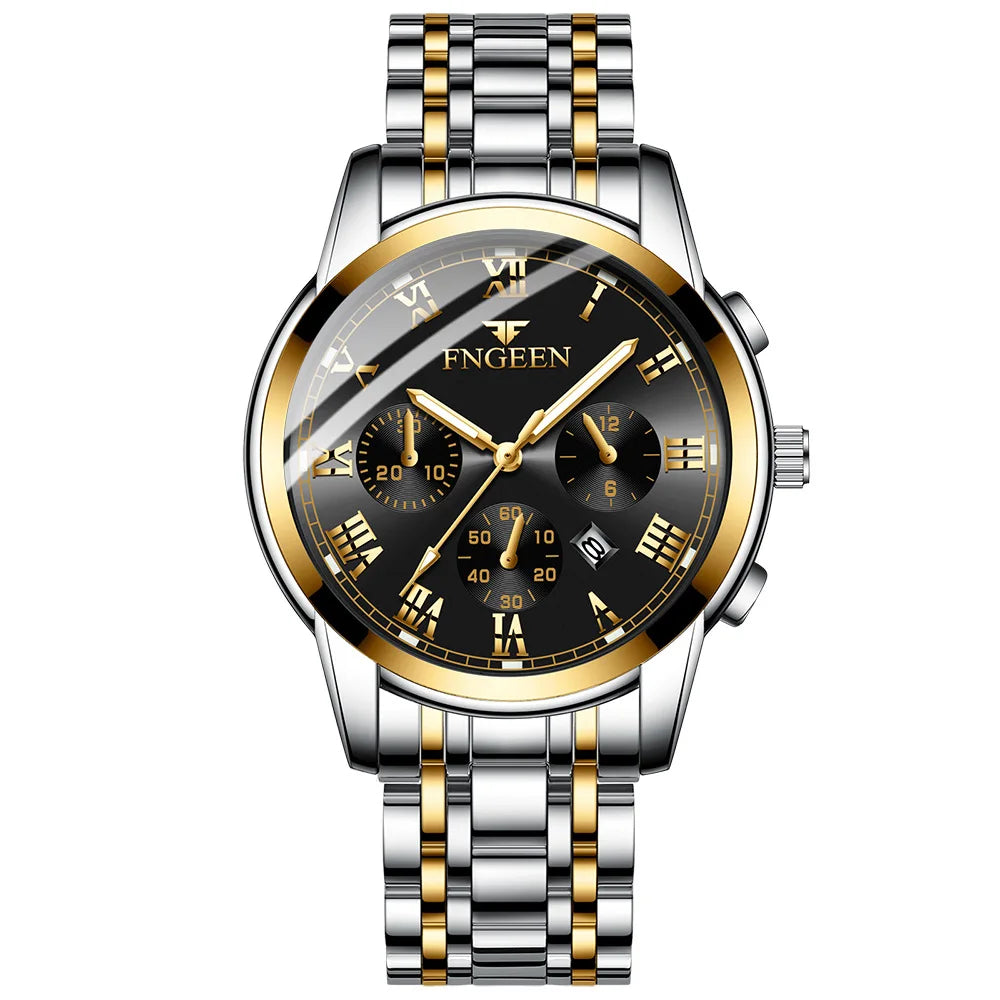 FNGEEN Hot Men Watches Top Brand Luxury Waterproof Date Clock
