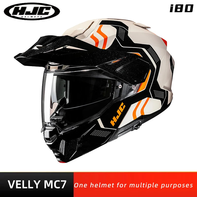 Original HJC Motorcycle Helmet HJC i80 Motocross Helmets Dual Lens ECE 3-in-1 Modular Flip-Up Helmets Off-road Cascos Para Moto