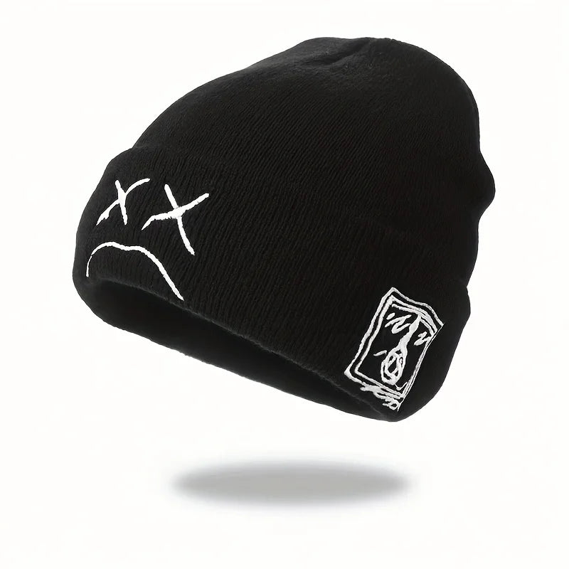 Sad face unisex beanie