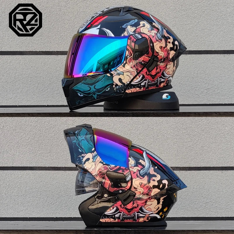 professional motorcycle sports flip helmet
