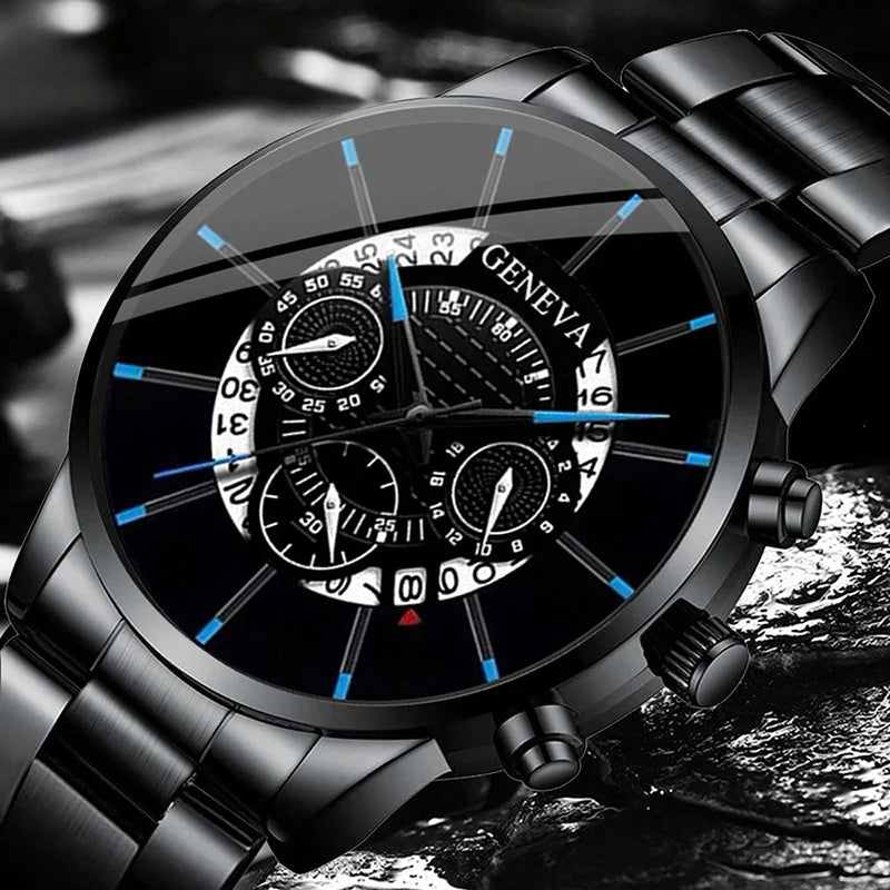 Fashion Mens Stainless Steel Watches Luxury Quartz