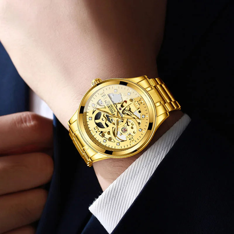 Casual Business Skeleton Automatic Watch for Man