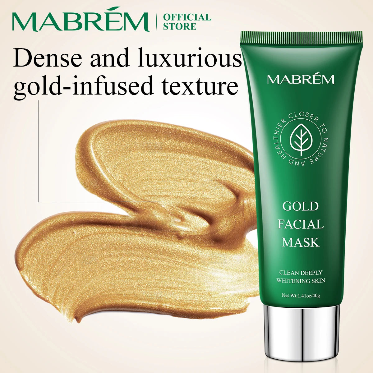MABREM Gold Blackhead Mask Remove Stains Shrink Pore Improve Rough Skin Acne Depth Replenishment Moisturizing Oil-control 40g