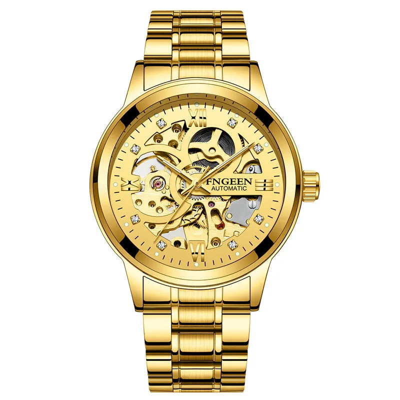 Casual Business Skeleton Automatic Watch for Man