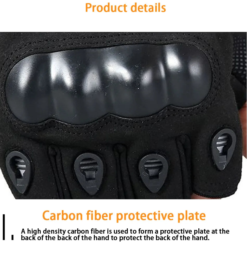 Tactical Hard Knuckle Half Finger Gloves Men's Combat Hunting Shooting Paintball Duty - Fingerless