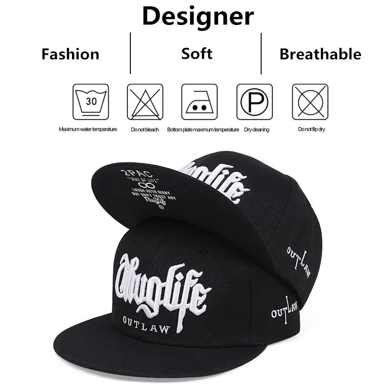 1 Pcs Fashion Fastball CAP Thuglife Embroidery Hiphop Baseball Cap