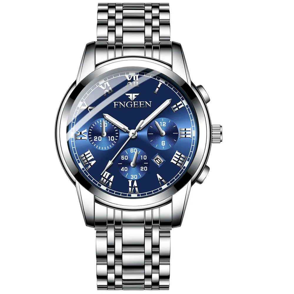 FNGEEN Hot Men Watches Top Brand Luxury Waterproof Date Clock