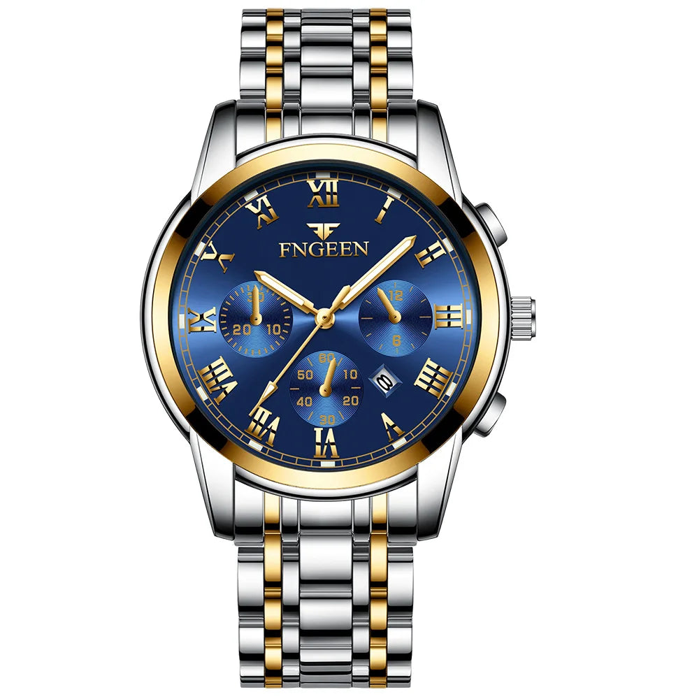 FNGEEN Hot Men Watches Top Brand Luxury Waterproof Date Clock