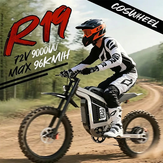 COSWHEEL R19 Electric motorcycle 9000W 72V 40ah 96km/h Lithium Battery Adult Mountain Ebike Electric Motorcycle