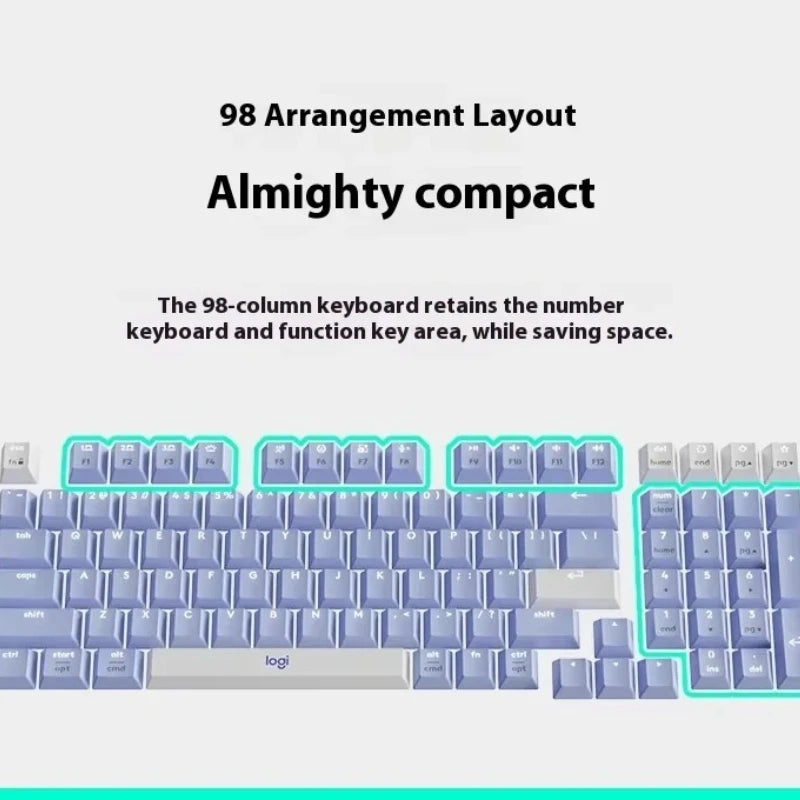 Logitech K98M Mechanical Keyboard Amber Series AI Customized Wireless Keyboard Lightness Gaming Wireless Keyboard for PC Mac