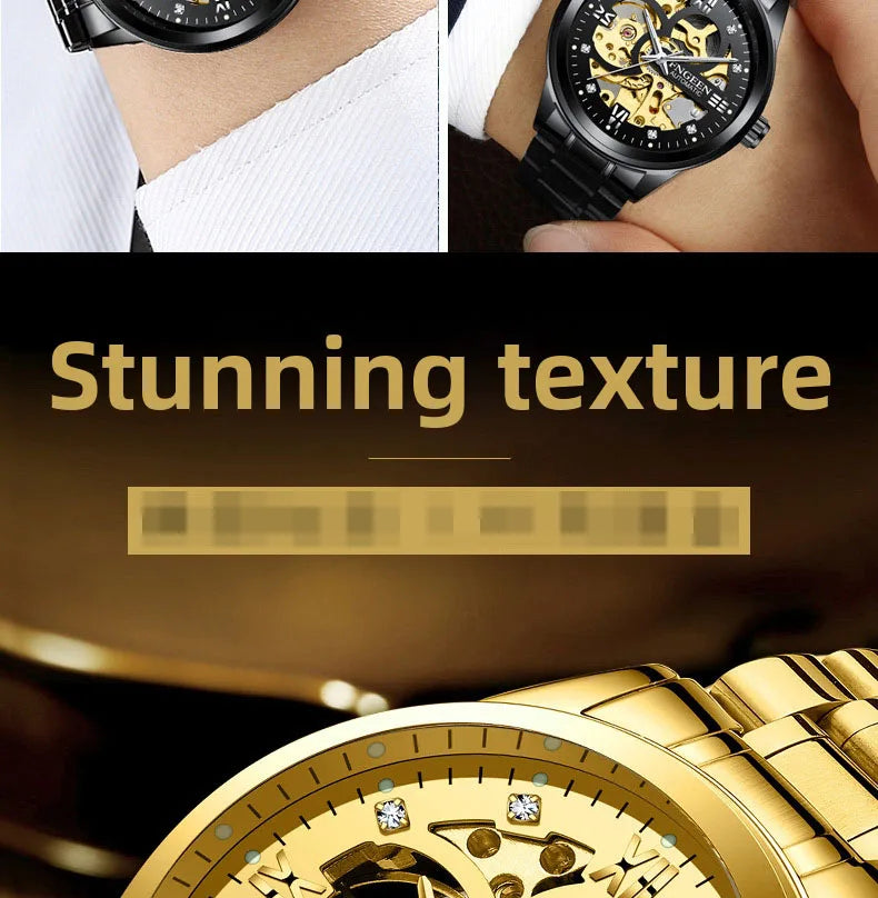Casual Business Skeleton Automatic Watch for Man