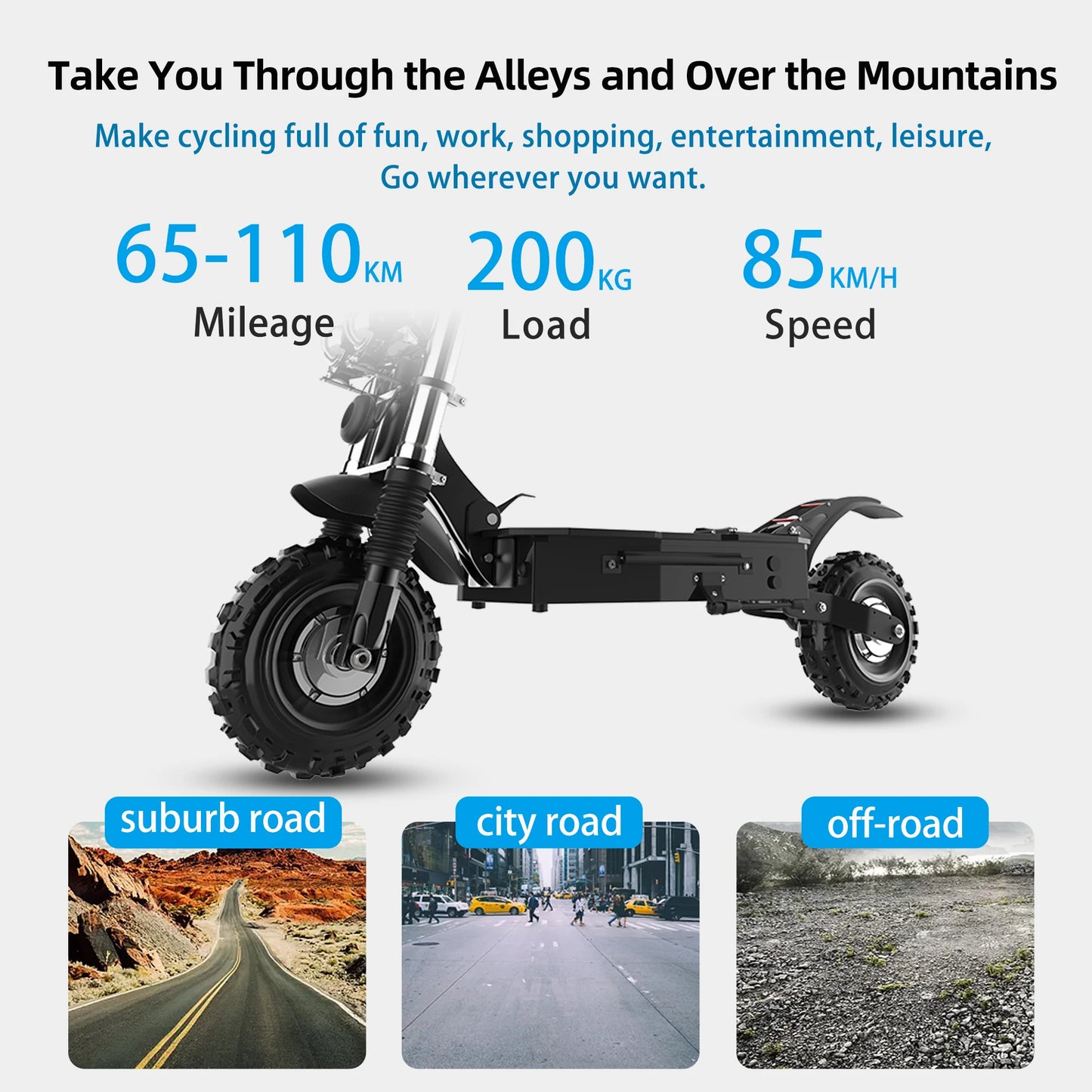 6000W Electric Scooter for Adults 85KM/H Max Speed Dual Motor