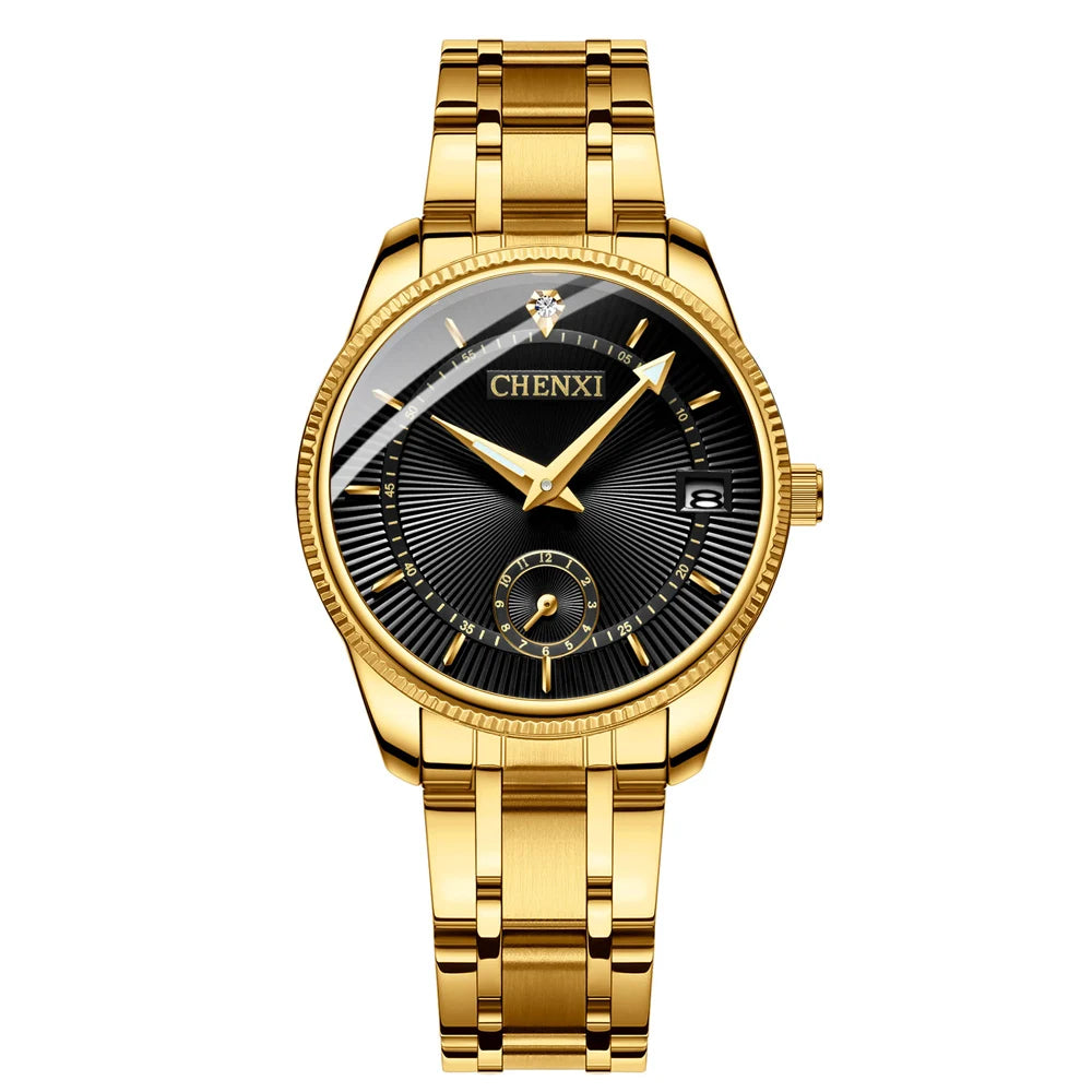 CHENXI Fashion Couple Golden Watches Casual Men and Women