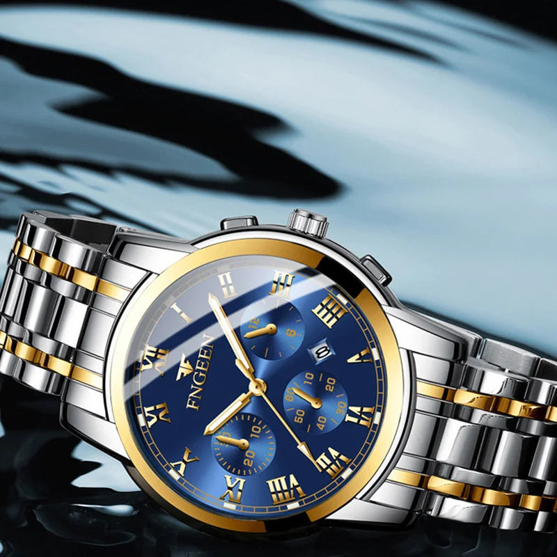 FNGEEN Hot Men Watches Top Brand Luxury Waterproof Date Clock