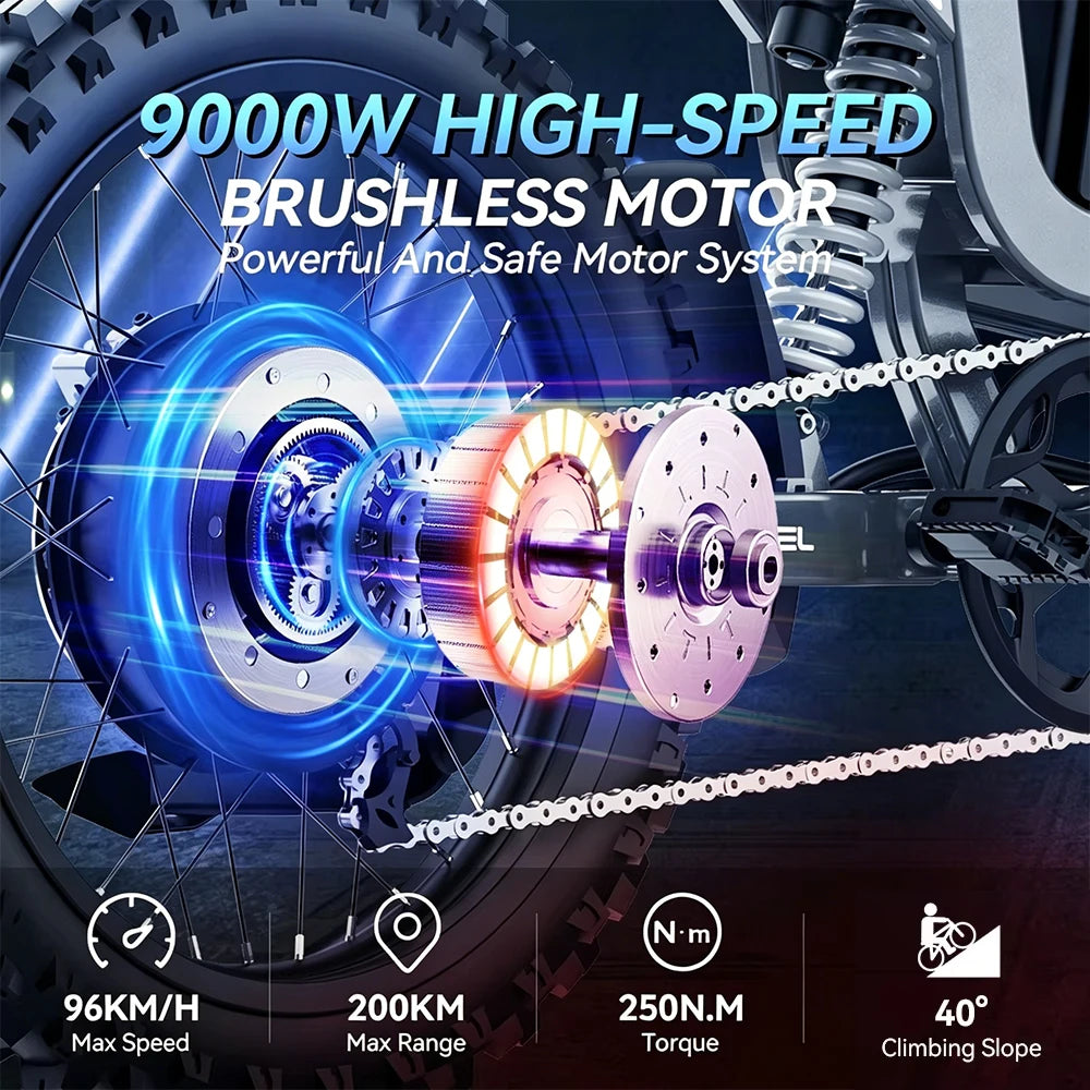 COSWHEEL R19 Electric Motorcycle 72V 40Ah 9000W Mountain Off-Road Electric Bike Adult Ebike All Terrain E-Motorcycle