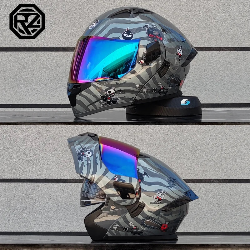 professional motorcycle sports flip helmet