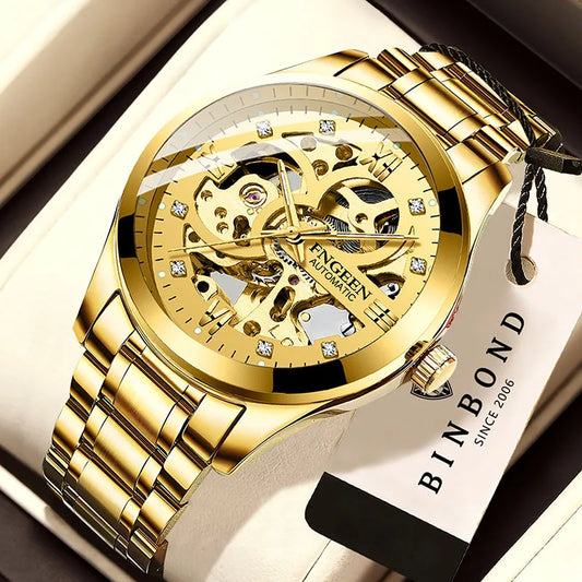 Casual Business Skeleton Automatic Watch for Man