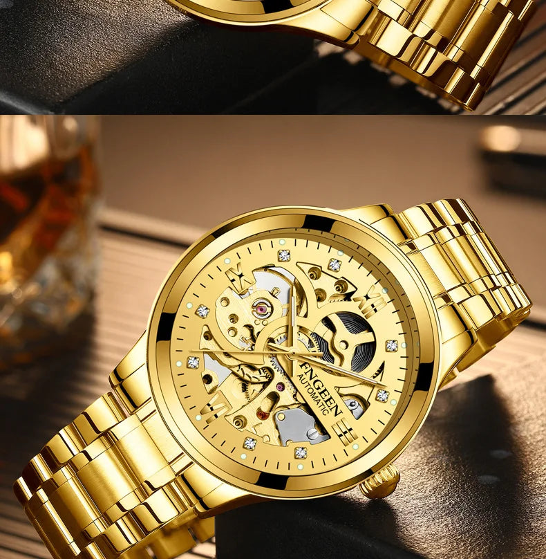 Casual Business Skeleton Automatic Watch for Man